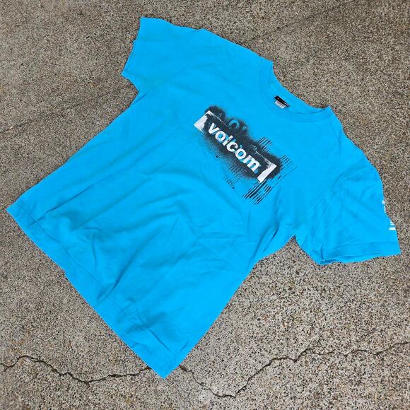 Vtg Y2k VOLCOM SKATEBOARDS Graffiti Spray Paint Stencil Graphic Skate T Shirt L - Picture 2 of 6
